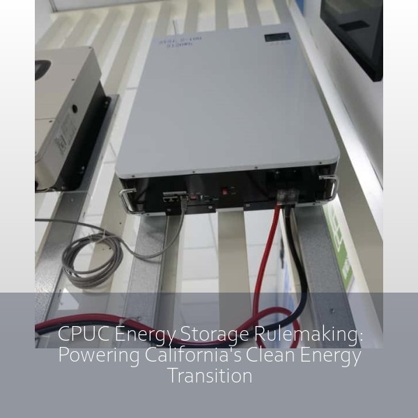 CPUC Energy Storage Rulemaking: Powering California's Clean Energy Transition